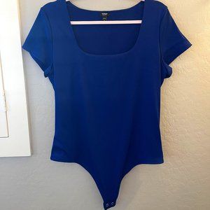 Silky Ribbed Square Neck Thong Bodysuit